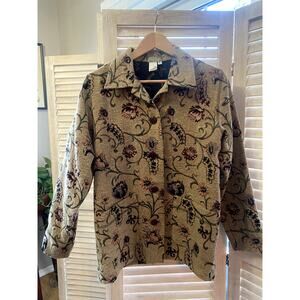 Vintage Womens Tapestry Floral Blazer Jacket -The Territory Ahead size Small
